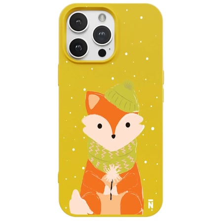 iPhone 12 Pro Sarı Lansman Renkli Silikon Winter Fox Tasarımlı Premium Kılıf
