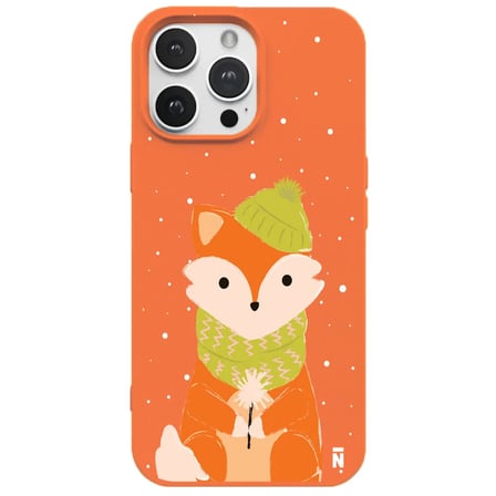 iPhone 11 Pro Turuncu Lansman Renkli Silikon Winter Fox Tasarımlı Premium Kılıf