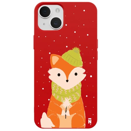 iPhone 15 Kırmızı Lansman Renkli Silikon Winter Fox Tasarımlı Kamera Korumalı Kılıf