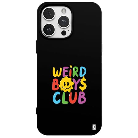 iPhone 16 Pro Max Siyah Lansman Renkli Silikon Weird Boys Club Tasarımlı Premium Kılıf