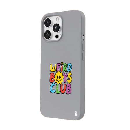 iPhone 16 Pro Max Gri Lansman Renkli Silikon Weird Boys Club Tasarımlı Premium Kılıf