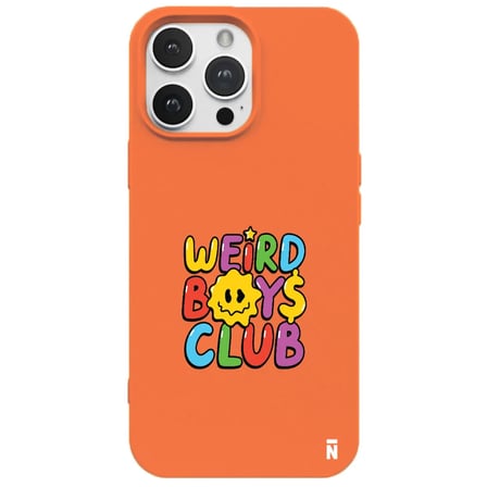 iPhone 16 Pro Max Turuncu Lansman Renkli Silikon Weird Boys Club Tasarımlı Premium Kılıf