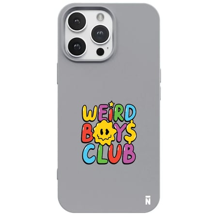 iPhone 11 Pro Max Gri Lansman Renkli Silikon Weird Boys Club Tasarımlı Premium Kılıf