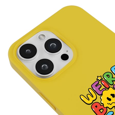 iPhone 14 Pro Sarı Lansman Renkli Silikon Weird Boys Club Tasarımlı Premium Kılıf