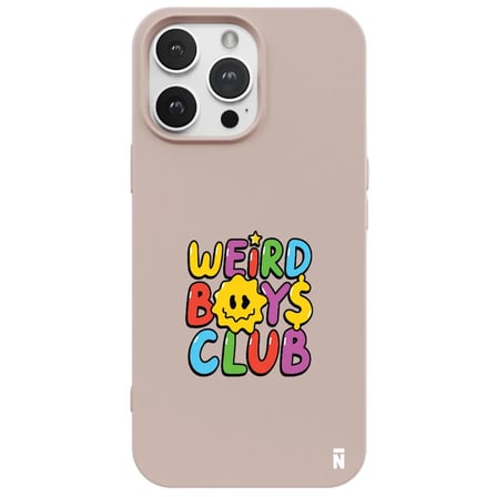 iPhone 12 Pro Pudra Lansman Renkli Silikon Weird Boys Club Tasarımlı Premium Kılıf