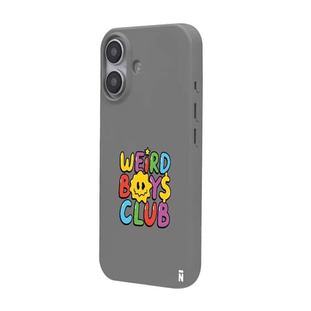 iPhone 17 Gri Lansman Renkli Silikon Weird Boys Club Tasarımlı Premium Kılıf