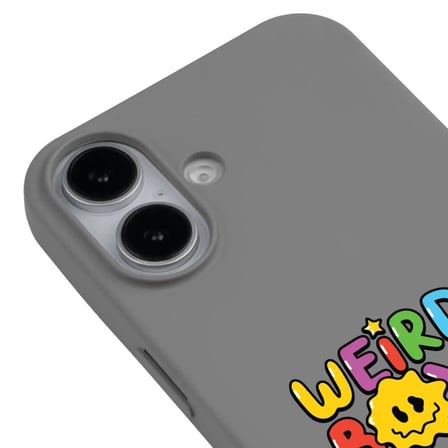 iPhone 17 Gri Lansman Renkli Silikon Weird Boys Club Tasarımlı Premium Kılıf