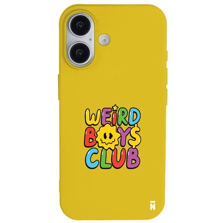 iPhone 17 Sarı Lansman Renkli Silikon Weird Boys Club Tasarımlı Premium Kılıf