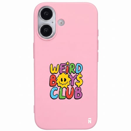iPhone 17 Pembe Lansman Renkli Silikon Weird Boys Club Tasarımlı Premium Kılıf