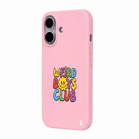 iPhone 17 Pembe Lansman Renkli Silikon Weird Boys Club Tasarımlı Premium Kılıf