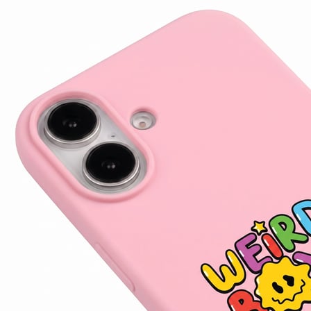 iPhone 17 Pembe Lansman Renkli Silikon Weird Boys Club Tasarımlı Premium Kılıf