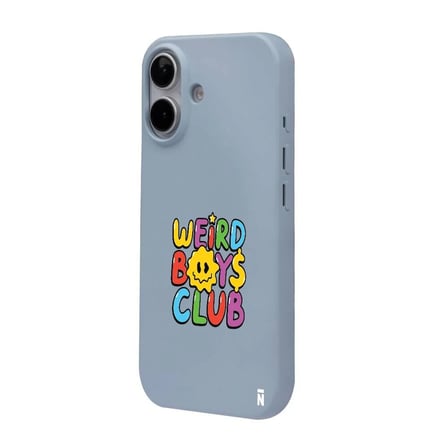 iPhone 16 Plus Mavi Lansman Renkli Silikon Weird Boys Club Tasarımlı Premium Kılıf