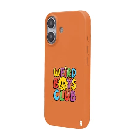 iPhone 16 Plus Turuncu Lansman Renkli Silikon Weird Boys Club Tasarımlı Premium Kılıf