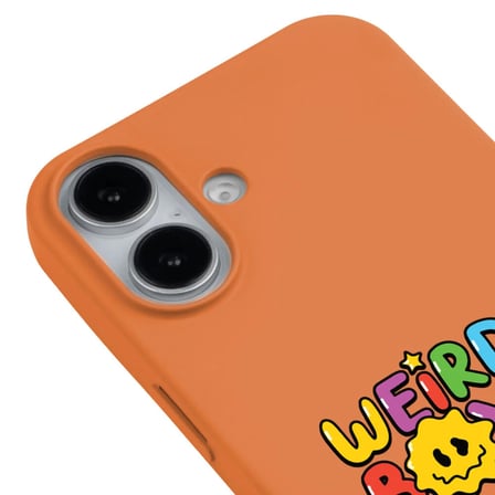 iPhone 16 Plus Turuncu Lansman Renkli Silikon Weird Boys Club Tasarımlı Premium Kılıf