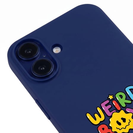 iPhone 16 Plus Lacivert Lansman Renkli Silikon Weird Boys Club Tasarımlı Premium Kılıf