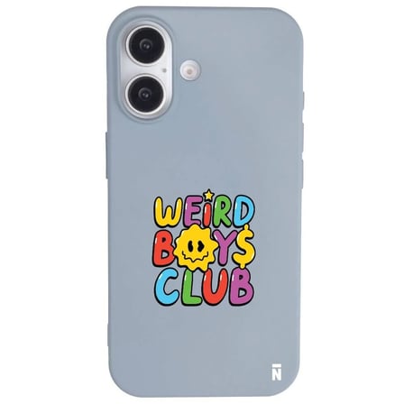 iPhone 16 Mavi Lansman Renkli Silikon Weird Boys Club Tasarımlı Premium Kılıf
