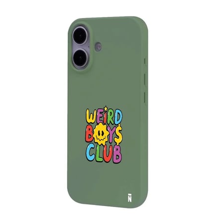 iPhone 16 Yeşil Lansman Renkli Silikon Weird Boys Club Tasarımlı Premium Kılıf