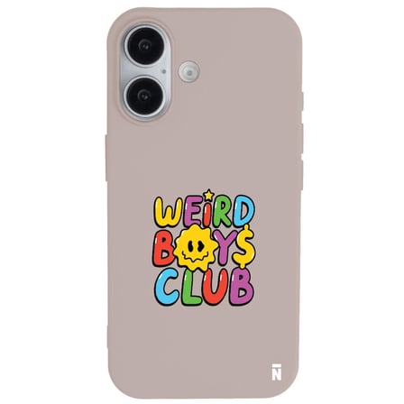 iPhone 16 Pudra Lansman Renkli Silikon Weird Boys Club Tasarımlı Premium Kılıf