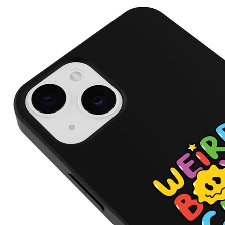 iPhone 14 Siyah Lansman Renkli Silikon Weird Boys Club Tasarımlı Kamera Korumalı Kılıf