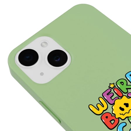iPhone 14 Yeşil Lansman Renkli Silikon Weird Boys Club Tasarımlı Kamera Korumalı Kılıf