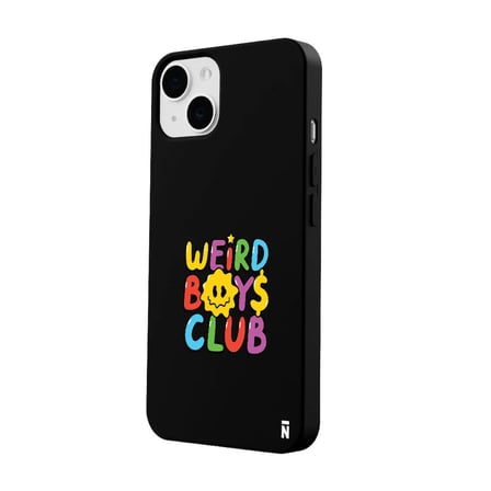 iPhone 12 Siyah Lansman Renkli Silikon Weird Boys Club Tasarımlı Kamera Korumalı Kılıf