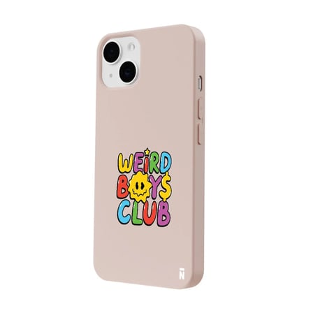 iPhone 12 Pudra Lansman Renkli Silikon Weird Boys Club Tasarımlı Kamera Korumalı Kılıf