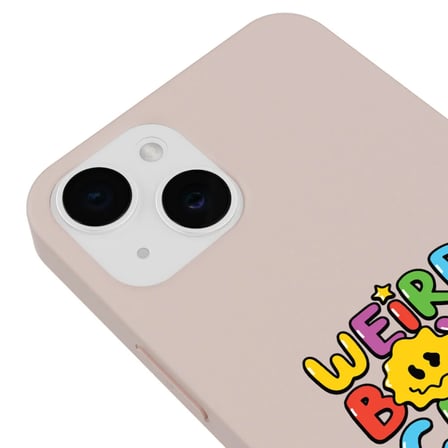 iPhone 12 Pudra Lansman Renkli Silikon Weird Boys Club Tasarımlı Kamera Korumalı Kılıf