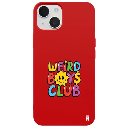 iPhone 12 Kırmızı Lansman Renkli Silikon Weird Boys Club Tasarımlı Kamera Korumalı Kılıf
