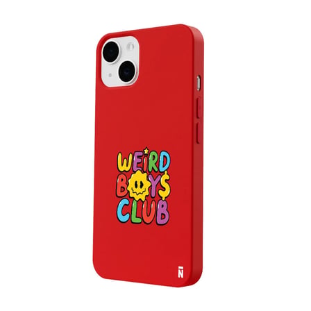 iPhone 12 Kırmızı Lansman Renkli Silikon Weird Boys Club Tasarımlı Kamera Korumalı Kılıf