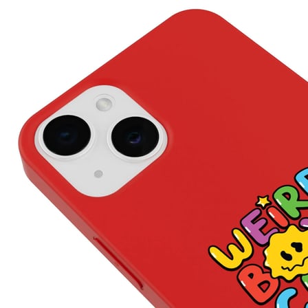 iPhone 12 Kırmızı Lansman Renkli Silikon Weird Boys Club Tasarımlı Kamera Korumalı Kılıf