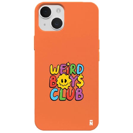 iPhone 11 Turuncu Lansman Renkli Silikon Weird Boys Club Tasarımlı Kamera Korumalı Kılıf