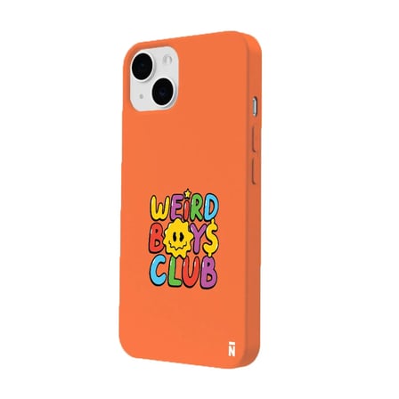 iPhone 11 Turuncu Lansman Renkli Silikon Weird Boys Club Tasarımlı Kamera Korumalı Kılıf