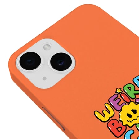 iPhone 11 Turuncu Lansman Renkli Silikon Weird Boys Club Tasarımlı Kamera Korumalı Kılıf