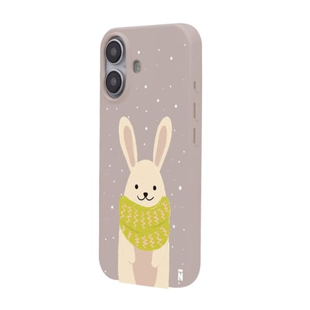 iPhone 17 Pudra Lansman Renkli Silikon Winter Rabbit Tasarımlı Premium Kılıf