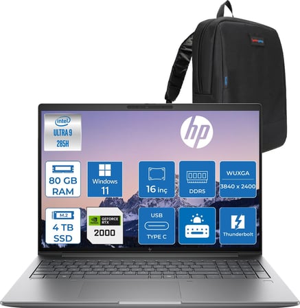 Hp Zbook x G1I Ultra 9 285H 80GB Ddr5 4tb SSD 8GB/RTXPRO2000 16" Wuxga Düşük Mavi Işık 300NIT %100 Srgb Windows 11 Pro Taşınabilir Iş Istasyonu CT0X0ESP24 + Zettaçanta