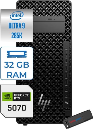Hp Ws Z2 G1I Intel Core Ultra 9 285K 5.5ghz 32GB 1tb SSD 12GB/RTX5070 Windows 11 Pro 700W Iş Istasyonu B34JZESP10 + Zettausb