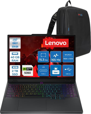 Lenovo Legion 5 Intel Core I7 13650HX 40GB 2tb SSD 8GB/RTX5060/115W 15.3" Wuxga IPS 100% Srgb 165Hz Freedos Gaming Bilgisayar 83LY00B7TRF15 + Zettaçanta