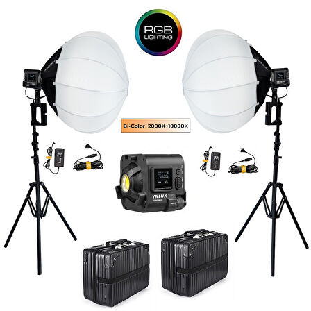Yongnuo YNLUX100-RGB LED Işık 2'li Lantern Softbox Set
