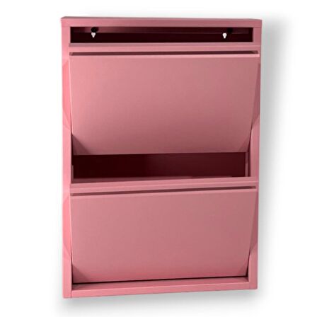 Gowoll 2 Raflı Metal Ayakkabılık | Pembe | Ayakkabı Rafı | Metal ayakkabı Dolabı
