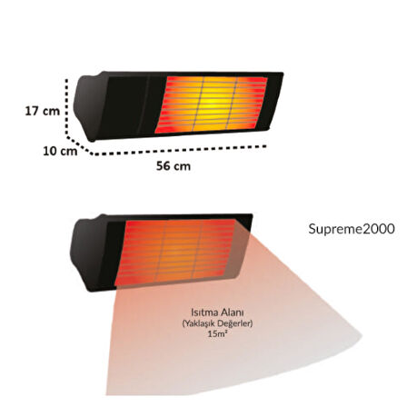 HotTable Supreme 2000 Plus Elektrikli Dış Mekan Isıtıcı | Rehome