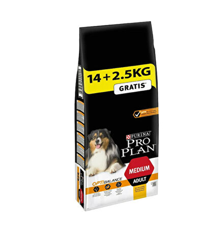 Purina Pro Plan Medium Tavuklu Yetişkin Köpek Maması 16.5 KG