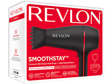 REVLON RVDR5317 Smoothstay Hindistan Cevizi Yağlı Saç Kurutma Makinesi Siyah