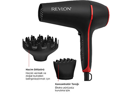 REVLON RVDR5317 Smoothstay Hindistan Cevizi Yağlı Saç Kurutma Makinesi Siyah