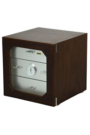 Adorini Chianti Deluxe Walnut & Aluminium Sedir Humidor Puro Kutusu