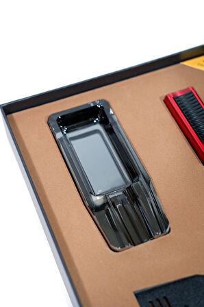 Cohiba Çakmak Kesici Küllük Sehpa Siyah-Kırmızı Dörtlü Puro Seti