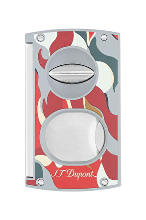 S.T. Dupont Camo Kamuflaj Desenli Kırmızı Düz & V Puro Makası Kesici 3451R