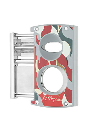S.T. Dupont Camo Kamuflaj Desenli Kırmızı Düz & V Puro Makası Kesici 3451R