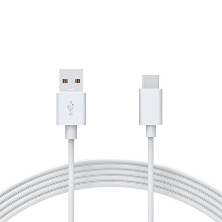Omars USB Type-C 3A Hızlı Şarj ve Data Kablosu Beyaz 1 Metre