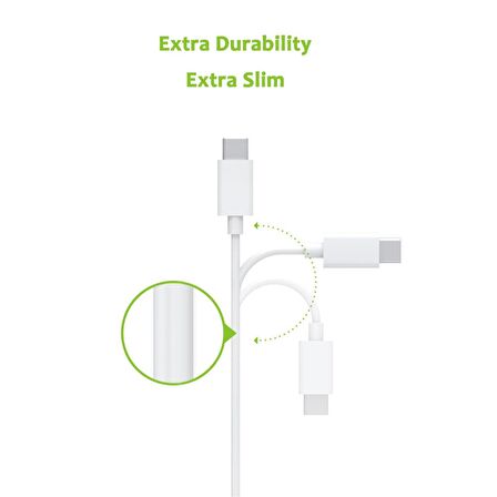 Omars USB Type-C 3A Hızlı Şarj ve Data Kablosu Beyaz 1 Metre