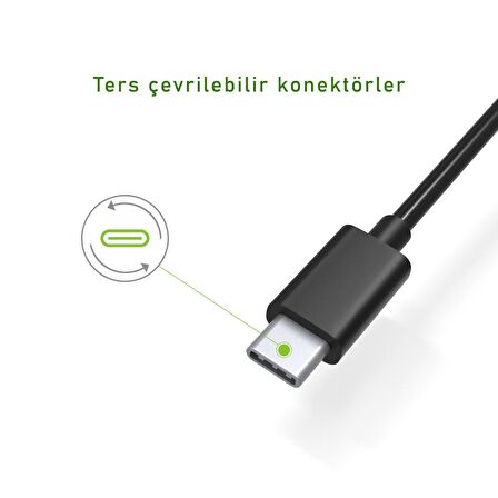 Omars USB Type-C 3A Hızlı Şarj ve Data Kablosu Siyah 1 Metre
